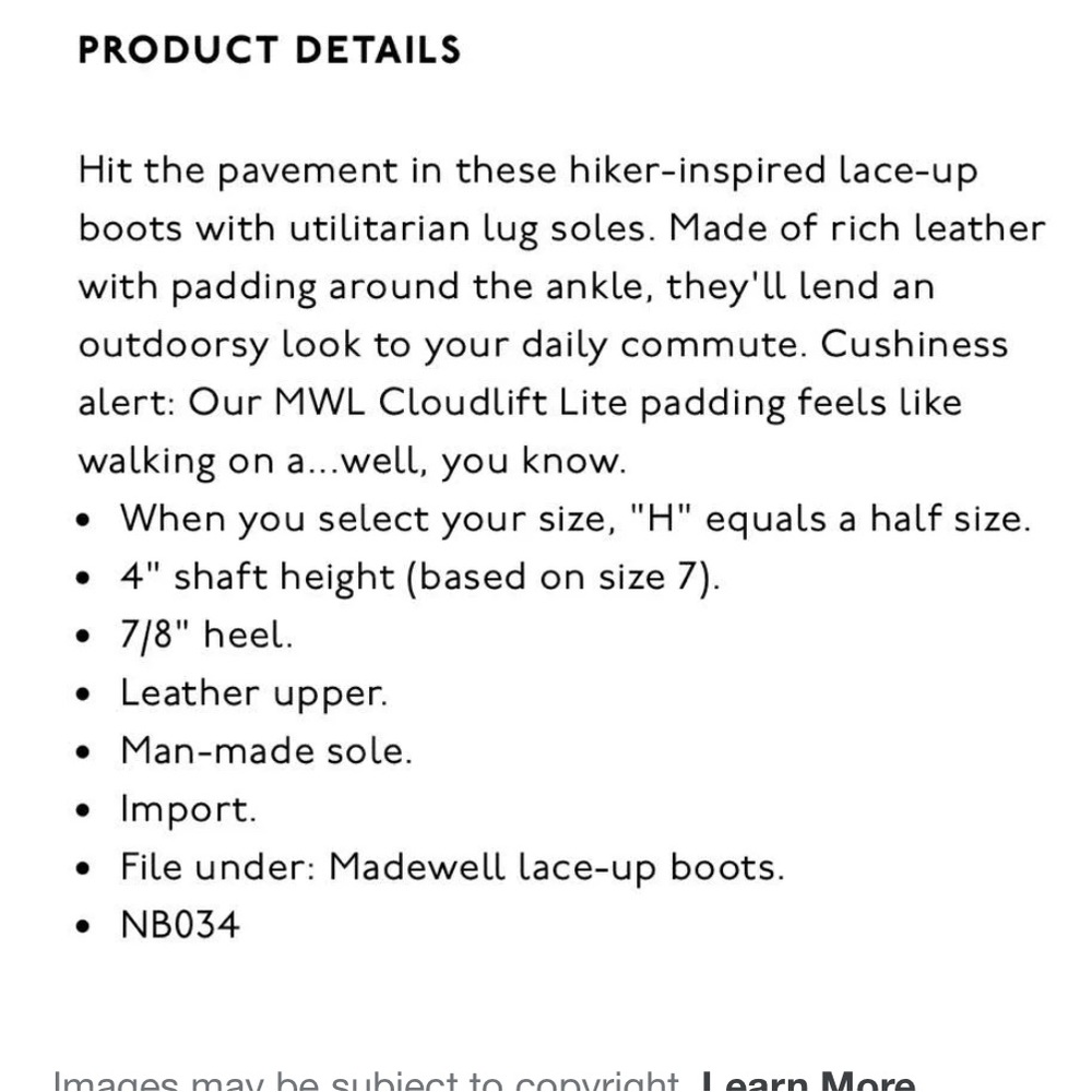 Madewell Citywalk Lugsole Hiker Boot - Picture 5 of 5